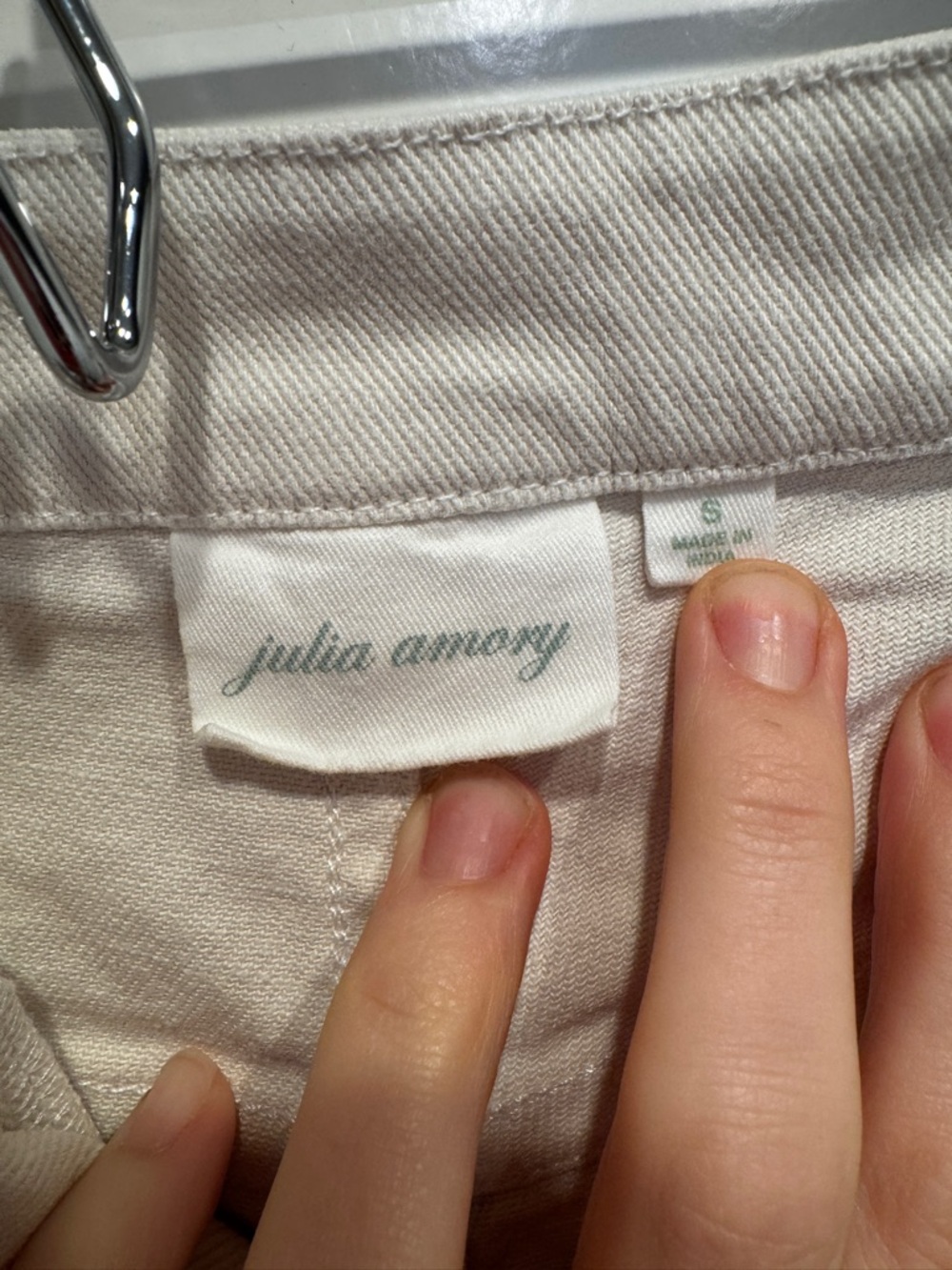 Julia Amory Twill Bell Pant - Egret - Picture 5 of 5